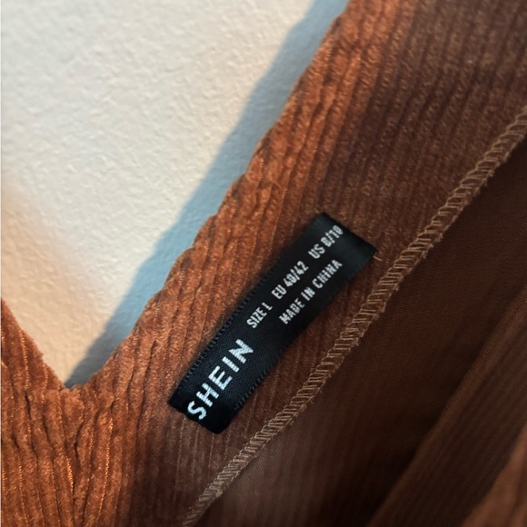 SHEIN Brown Corduroy Long Sleeve Dress - Picture 4 of 8